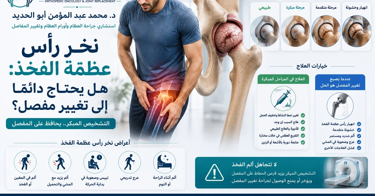 نخر رأس عظمة الفخذ وهل يحتاج دائمًا إلى تغيير مفصل الفخذ