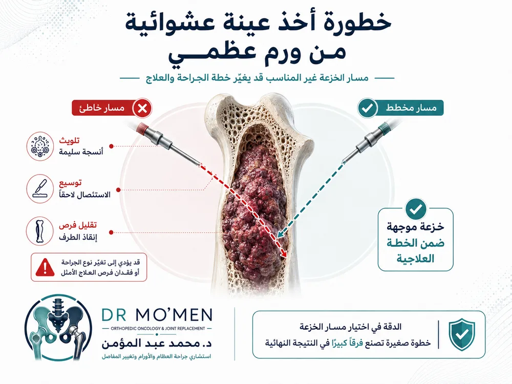 خطورة أخذ عينة عشوائية من ورم عظمي دون تخطيط متخصص خطورة أخذ عينة عشوائية من ورم عظمي دون تخطيط متخصص