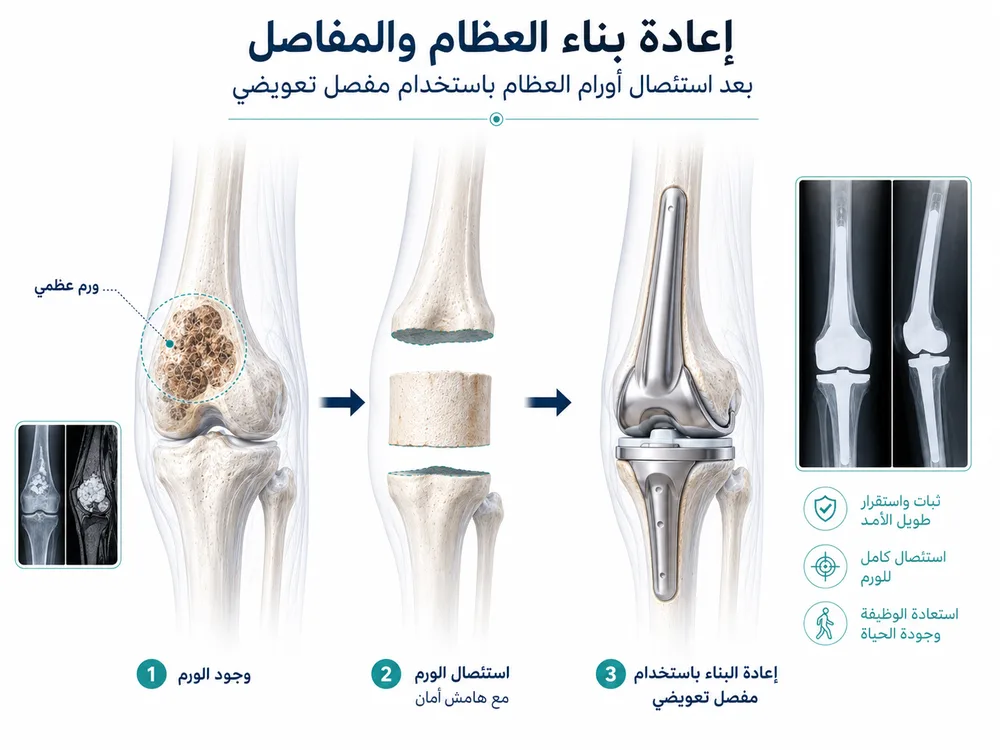 إعادة بناء العظم أو المفصل بعد استئصال ورم عظمي إعادة بناء العظم أو المفصل بعد استئصال ورم عظمي